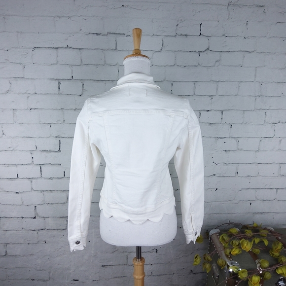 Driftwood Scallop Denim Jacket White  S, M, L, XL - Picture 2 of 7